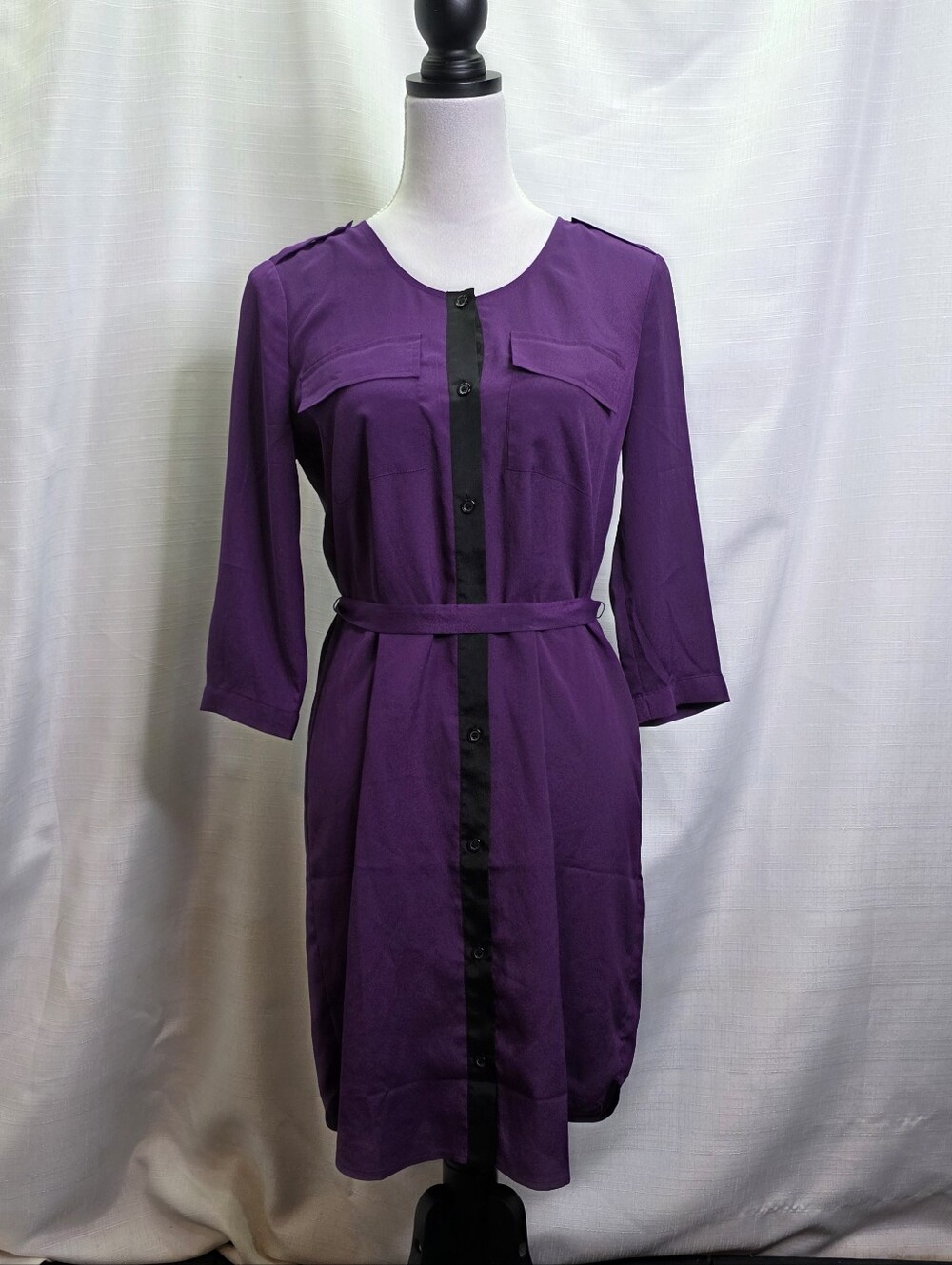 Moda International Purple Lightweight Shirt Dress Size Small